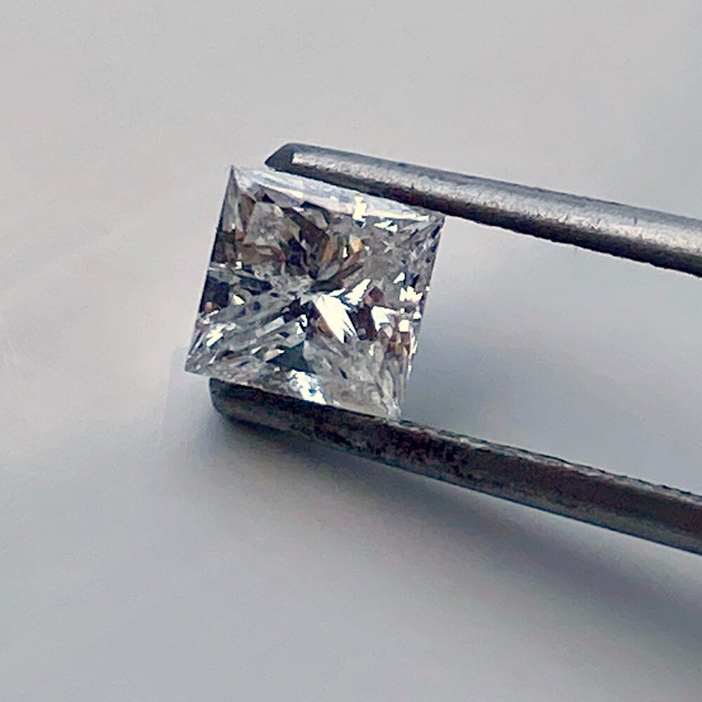 1.07ct GIA Natural Diamond, Colorless, Princess Cut